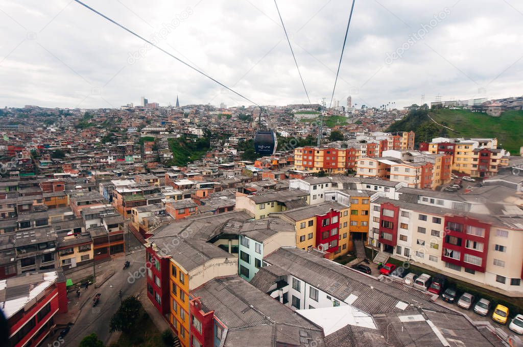 Beautiful high angle view of Manizales city in Colombia coffee zone, South America