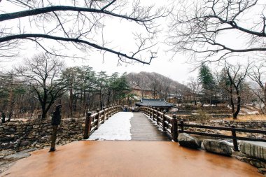 Kyejoam Seokgul Hermitage tapınağı ve Güney Kore 'deki Seoroksan Ulusal Parkı' ndaki Ulsanbawi kayası.