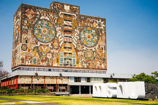 Universidad Nacional Otonom de Mexico Unam Merkez Üniversitesi Şehir Kampüsü Unesco Dünya Mirası Bölgesi — Stok fotoğraf