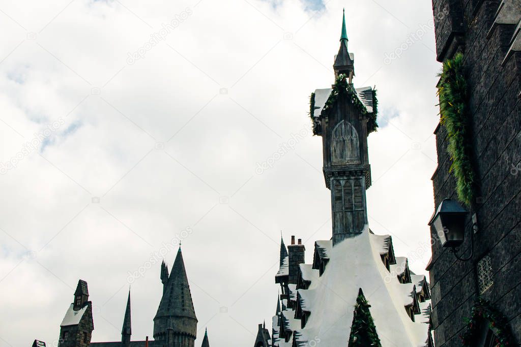 Los Angeles, USA - Harry Potter Hogwarts Castle at Universal Studios Hollywood