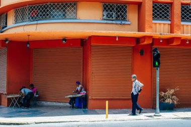 Panama City, Panama - Haziran, 2019. Panama şehrinin eski bölümündeki eski binalar