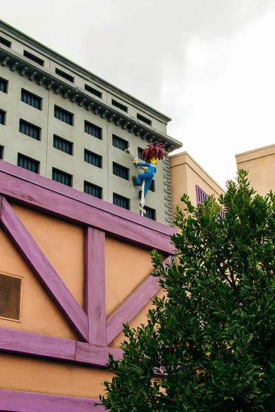 Los Angeles, Hollywood, USA - July 2019 Simpsons ride in the Universal Studios park — Stock Photo, Image