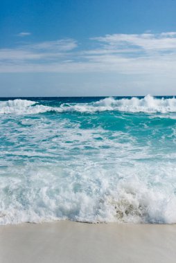 Karayip tropik turkuaz plajı Cancun, playa del caren, Maya Riviera Mexico