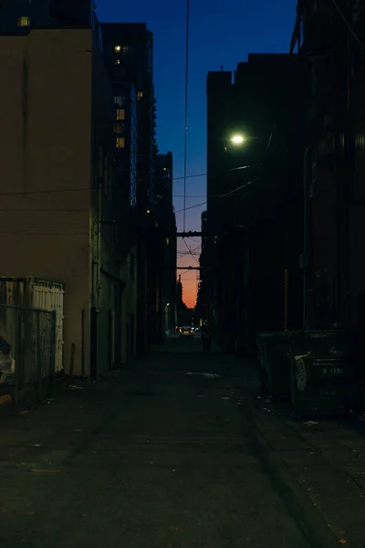 Cidade luz de rua em vancouver à noite, bc, canadá - novembro, 2019 — Fotografia de Stock