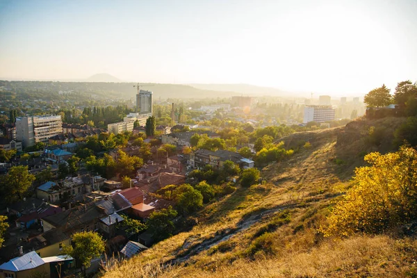 Vista Cidade Pyatigorsk Topo Monte Mashuk — Fotografia de Stock