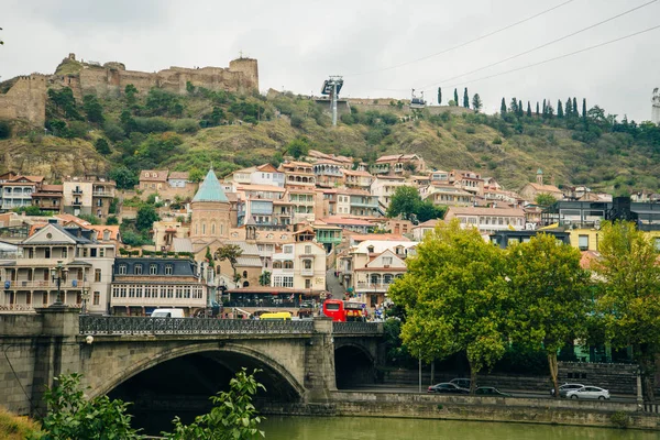 Tiflis Georgia Septiembre 2019 Vista Panorámica Ciudad Tiflis Desde Fortaleza — Foto de Stock