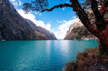Laguna Paron 'un muhteşem manzarası - Huaraz Peru.