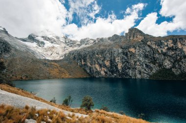 Nev Churup Zirvesi ve Laguna, Huascaran Ulusal Parkı And Dağları, Güney Amerika