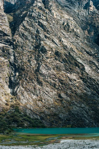 Trekking Laguna Passando Laguna Llanganuco Perù Cordillera Blanca — Foto Stock