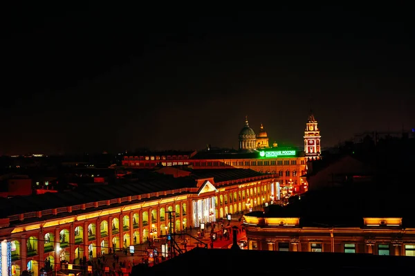 Вид Ночной Санкт Петербург Крыши Дек 2019 — стоковое фото