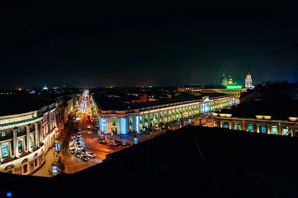 Vue Nuit Petersburg Depuis Toit Dec 2019 — Photo