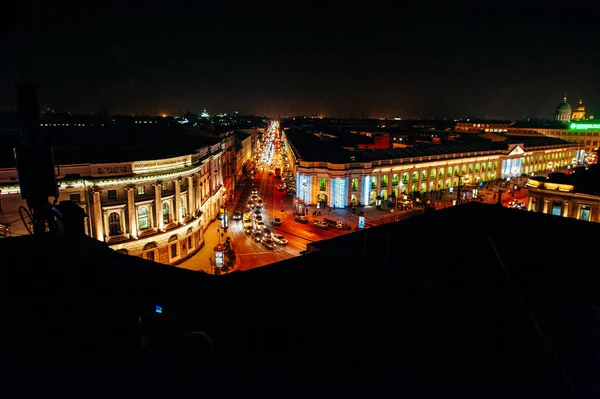 Vue Nuit Petersburg Depuis Toit Dec 2019 — Photo