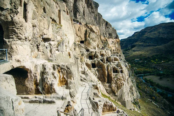 View Vardzia City Built Rock Georgia — Stock Photo, Image