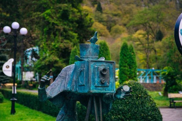 Borjomi Georgia July 2019 Monument Photographer Borjomi Famous Balneary Resort — Stock Photo, Image