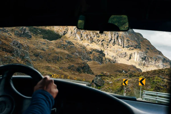 Curved Road Mountains Cliff — Stock Photo, Image