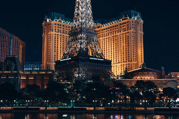 Las Vegas Eua Janeiro 2019 Vista Iluminada Fontes Bellagio Hotel — Fotografia de Stock