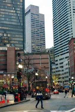 Boston, Massachusetts, ABD - Eylül, 2019 Bulutlu bir günde gökyüzü.