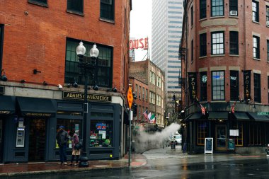 Boston, Massachusetts, ABD - Eylül, 2019 Bulutlu bir günde gökyüzü.