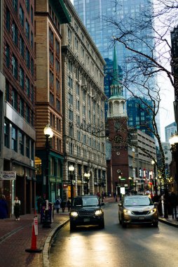 Boston, Massachusetts, ABD - Eylül, 2019 Bulutlu bir günde gökyüzü.