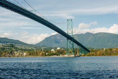 Vancouver - Mayıs 2019 Vancouver Canada. Vancouver BC 'deki Lions Gate Asma Köprüsü.
