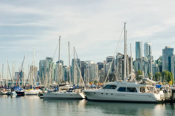 Impresionante Vista Panorámica Vancouver Skyline Burrard Inlet Desde Stanley Park — Foto de Stock