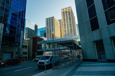 Calgary Alberta Kanada üzerinde gökdelenler yükseliyor - dec, 2019.