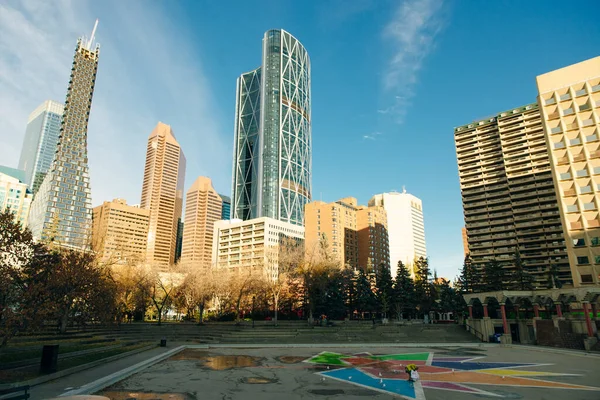 Rascacielos Que Elevan Sobre Calgary Alberta Canadá Dic 2019 —  Fotos de Stock