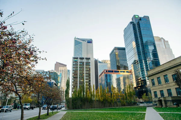 Wolkenkratzer Überragen Calgary Alberta Kanada Dezember 2019 — Stockfoto