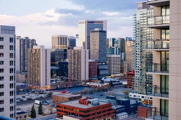 Torenhoge Wolkenkrabbers Boven Calgary Alberta Canada Dec 2019 — Stockfoto