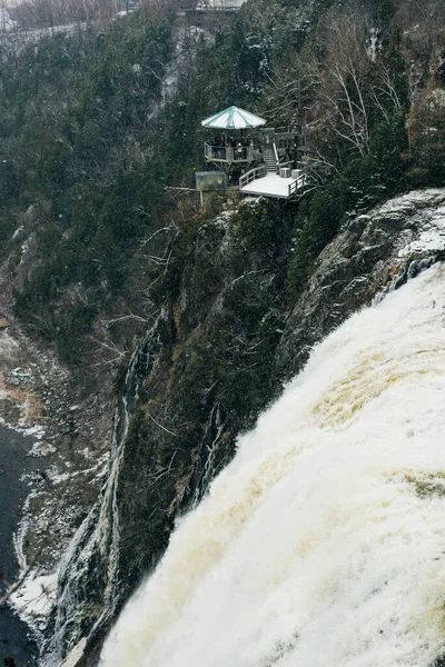 Водоспад Монморансі Квебеку Взимку Квебек Канада Північна Америка Dec 2019 — стокове фото