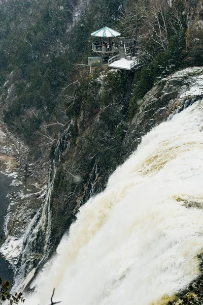 Cachoeira Montmorency Quebec City Inverno Quebec Canadá América Norte Dez — Fotografia de Stock