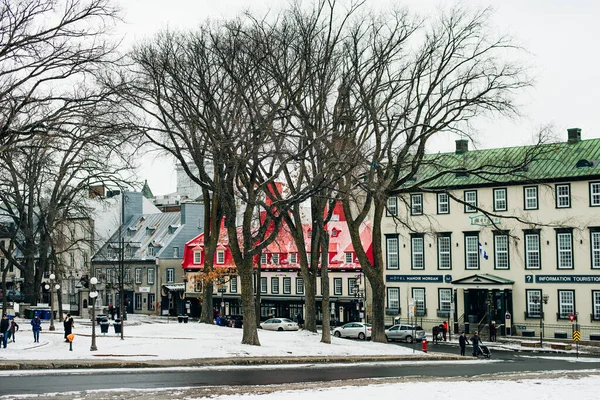 Quebec City Canada Dec 2019 Древняя Архитектура Квебека — стоковое фото