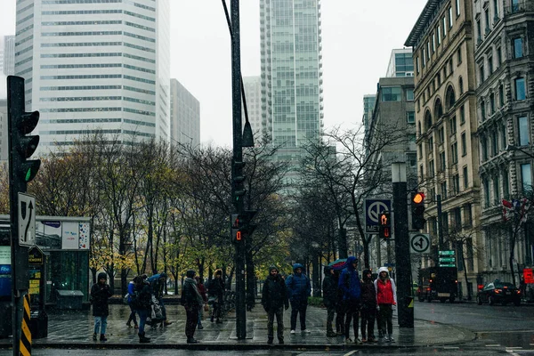 City Street View Innenstadt Von Montreal Quebec Kanada Dezember 2019 — Stockfoto