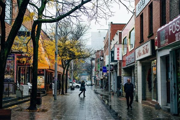 City Street View Downtown Montreal Quebec Канада Dec 2019 — стоковое фото