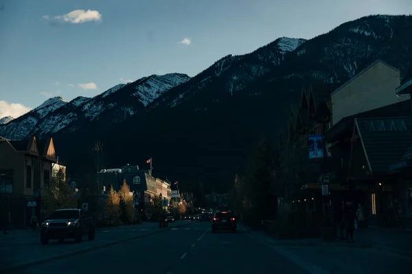 Banff Alberta Canada Dec 2019 Γραφική Θέα Στην Οδό Banff — Φωτογραφία Αρχείου