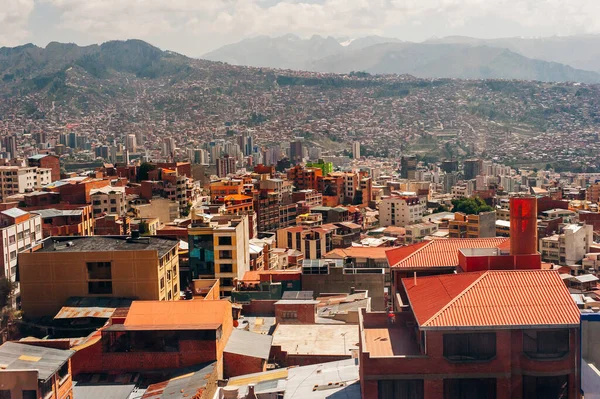 La Paz şehri ve gün batımında Illimani dağı, Bolivya