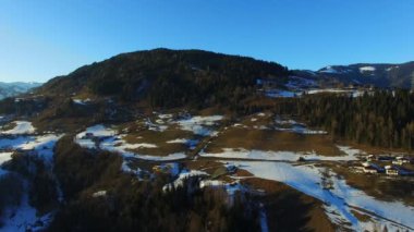 Alpler havadan görünümü, kış, Avusturya dağlar