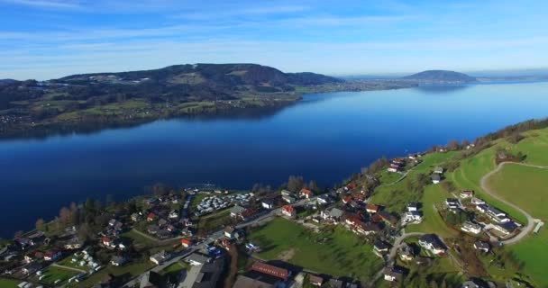 Flight Austria Blue Lake — Stock Video