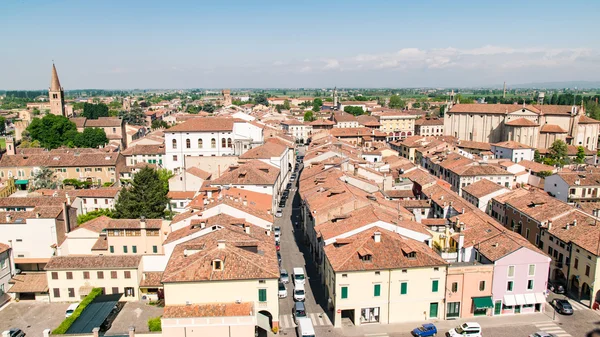 Flygfoto över den muromgärdade staden Montagnana, Italien. — Stockfoto