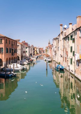 Chioggia, Venedik lagün karakteristik kanalda.
