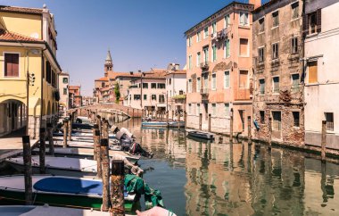 Chioggia, Venedik lagün karakteristik kanalda.