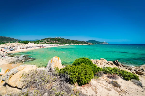 Panorama van de kust van Chia, Sardinië, Italië. — Stockfoto