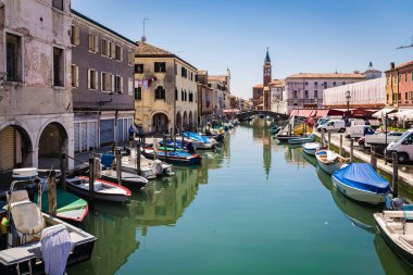 Chioggia, Venedik lagün karakteristik kanalda.