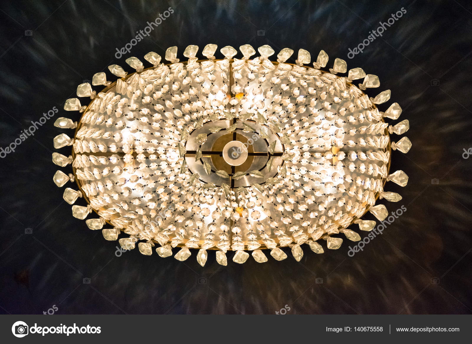 Detailaufnahme Einer Kristall Kronleuchter Stockfoto