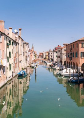 Chioggia, Venedik lagün karakteristik kanalda.