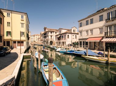 Chioggia, Venedik lagün karakteristik kanalda.