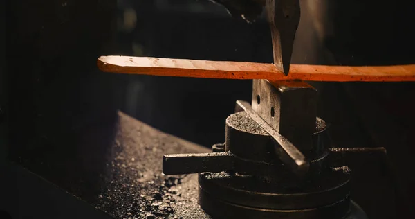 Locksmith working hot iron. — Stock Photo, Image