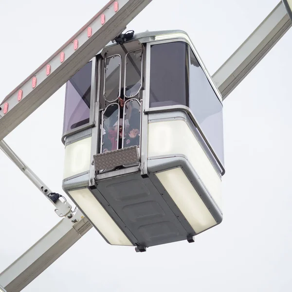 Detail of the cabs of the Ferris wheel installed in the Place de — Stock Photo, Image