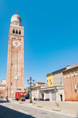 Çan kulesinde Chioggia, Venedik Lagünü, İtalya.