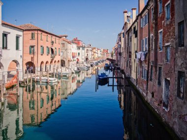 Chioggia, Venedik lagün karakteristik kanalda.